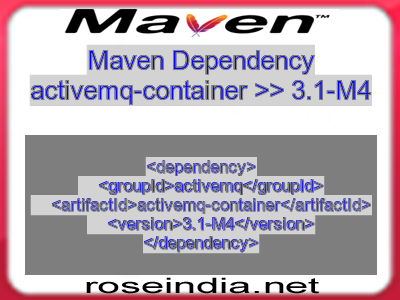 Maven dependency of activemq-container version 3.1-M4