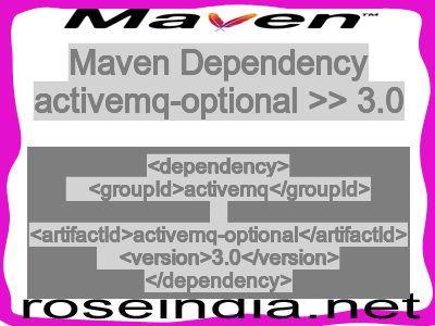 Maven dependency of activemq-optional version 3.0