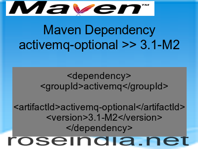 Maven dependency of activemq-optional version 3.1-M2
