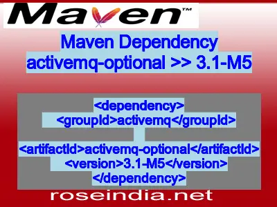 Maven dependency of activemq-optional version 3.1-M5