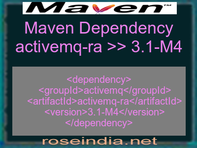 Maven dependency of activemq-ra version 3.1-M4