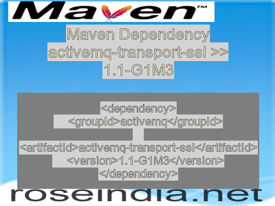 Maven dependency of activemq-transport-ssl version 1.1-G1M3