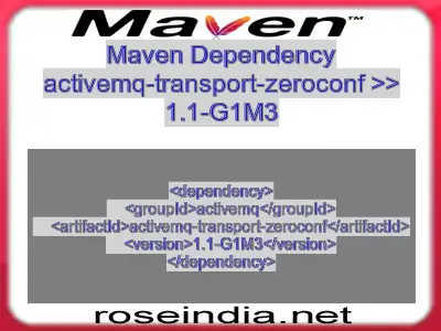 Maven dependency of activemq-transport-zeroconf version 1.1-G1M3
