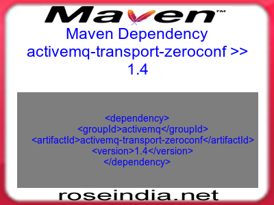 Maven dependency of activemq-transport-zeroconf version 1.4