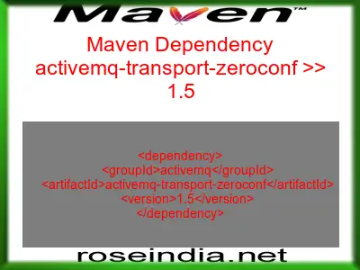 Maven dependency of activemq-transport-zeroconf version 1.5