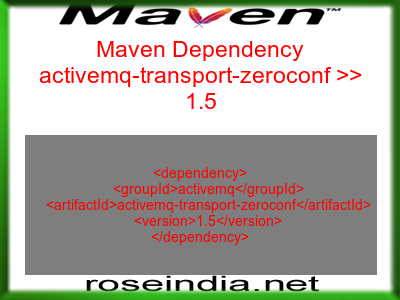 Maven dependency of activemq-transport-zeroconf version 1.5