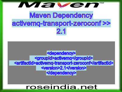 Maven dependency of activemq-transport-zeroconf version 2.1