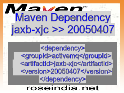 Maven dependency of jaxb-xjc version 20050407