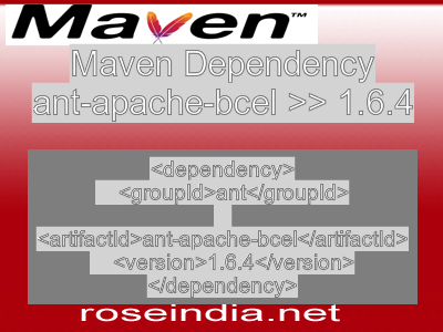 Maven dependency of ant-apache-bcel version 1.6.4