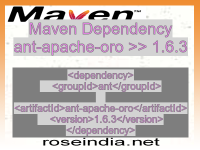 Maven dependency of ant-apache-oro version 1.6.3