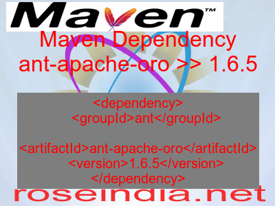 Maven dependency of ant-apache-oro version 1.6.5