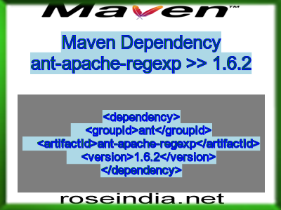 Maven dependency of ant-apache-regexp version 1.6.2
