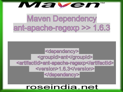 Maven dependency of ant-apache-regexp version 1.6.3