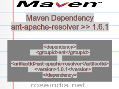 Maven dependency of ant-apache-resolver version 1.6.1