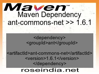 Maven dependency of ant-commons-net version 1.6.1