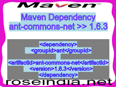 Maven dependency of ant-commons-net version 1.6.3