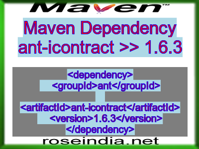 Maven dependency of ant-icontract version 1.6.3