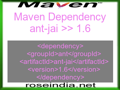 Maven dependency of ant-jai version 1.6