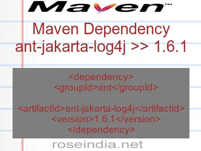 Maven dependency of ant-jakarta-log4j version 1.6.1
