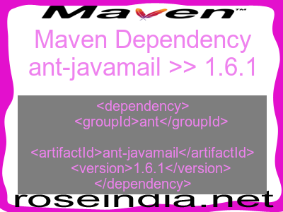 Maven dependency of ant-javamail version 1.6.1