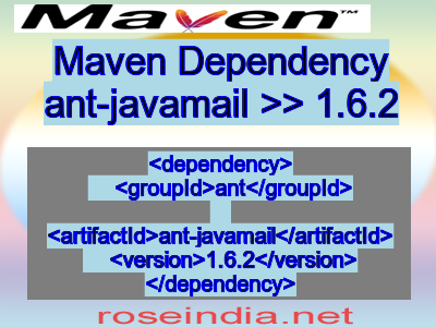 Maven dependency of ant-javamail version 1.6.2