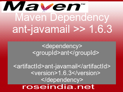 Maven dependency of ant-javamail version 1.6.3