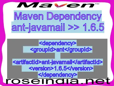 Maven dependency of ant-javamail version 1.6.5