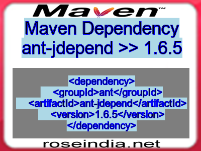 Maven dependency of ant-jdepend version 1.6.5