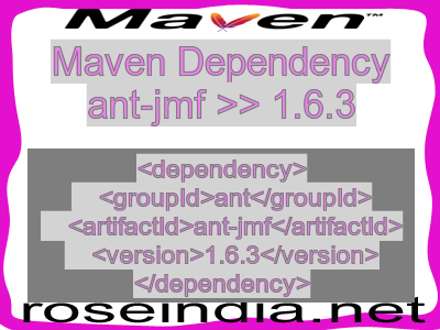 Maven dependency of ant-jmf version 1.6.3