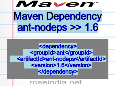 Maven dependency of ant-nodeps version 1.6