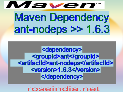 Maven dependency of ant-nodeps version 1.6.3