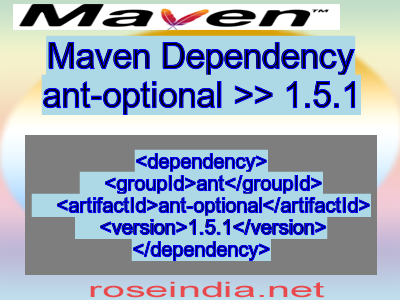 Maven dependency of ant-optional version 1.5.1
