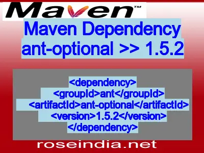Maven dependency of ant-optional version 1.5.2