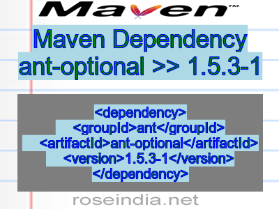 Maven dependency of ant-optional version 1.5.3-1