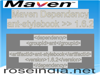 Maven dependency of ant-stylebook version 1.6.2