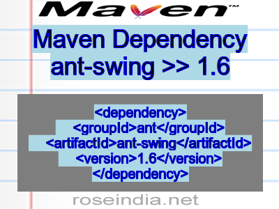Maven dependency of ant-swing version 1.6