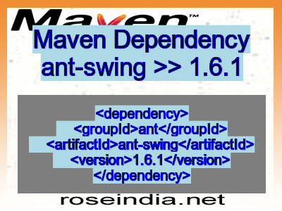 Maven dependency of ant-swing version 1.6.1