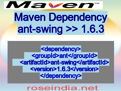 Maven dependency of ant-swing version 1.6.3