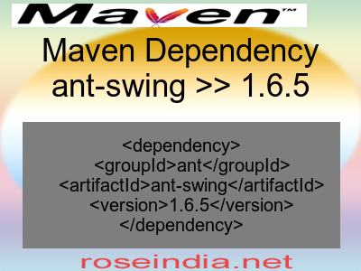 Maven dependency of ant-swing version 1.6.5