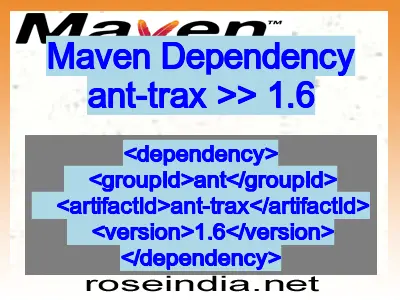 Maven dependency of ant-trax version 1.6