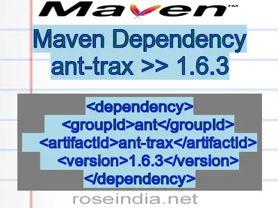 Maven dependency of ant-trax version 1.6.3