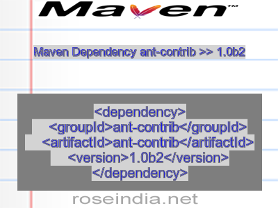 Maven dependency of ant-contrib version 1.0b2