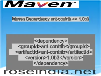 Maven dependency of ant-contrib version 1.0b3