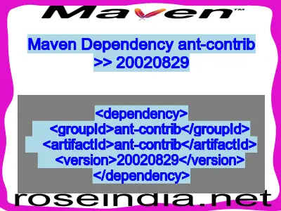 Maven dependency of ant-contrib version 20020829