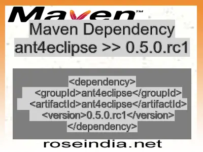 Maven dependency of ant4eclipse version 0.5.0.rc1