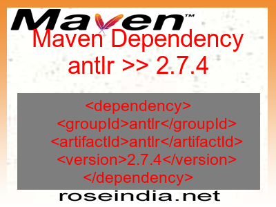 Maven dependency of antlr version 2.7.4