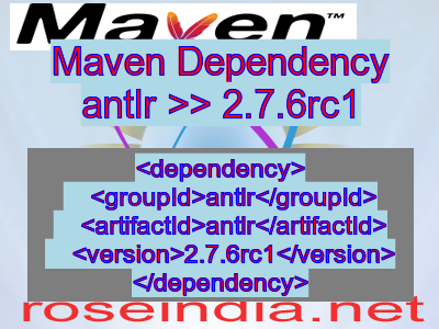 Maven dependency of antlr version 2.7.6rc1