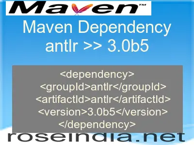 Maven dependency of antlr version 3.0b5