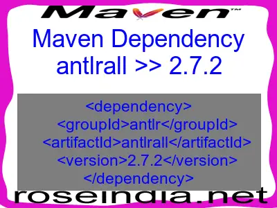 Maven dependency of antlrall version 2.7.2