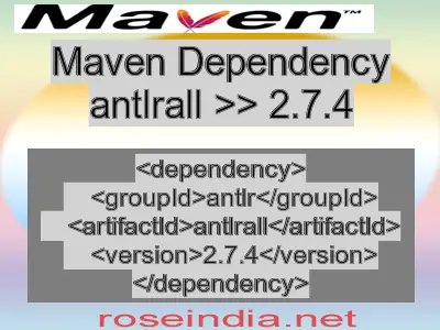 Maven dependency of antlrall version 2.7.4